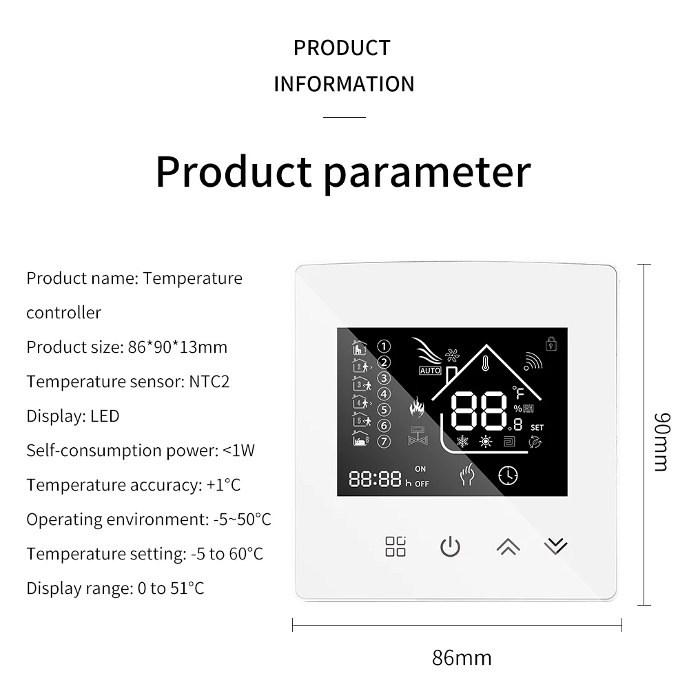 Tuya Smart WiFi Thermostat 16A Warm Electric Floor