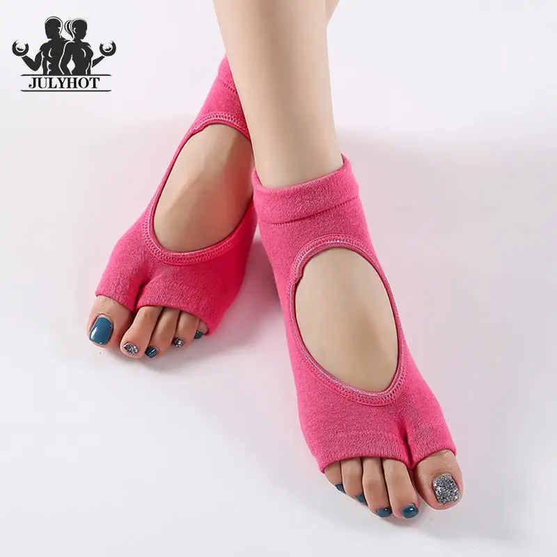 Women Two Toe Yoga Socks Non-slip Shockproof Sport Cotton Pilates Quick-Dry Ballet Dance Sock yoga socks