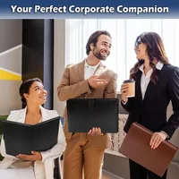 A4 Leather Clipboard Folder Padfolio Business Resume File Folder Padfolio Clipboard Interview Conference Document File Organizer 6