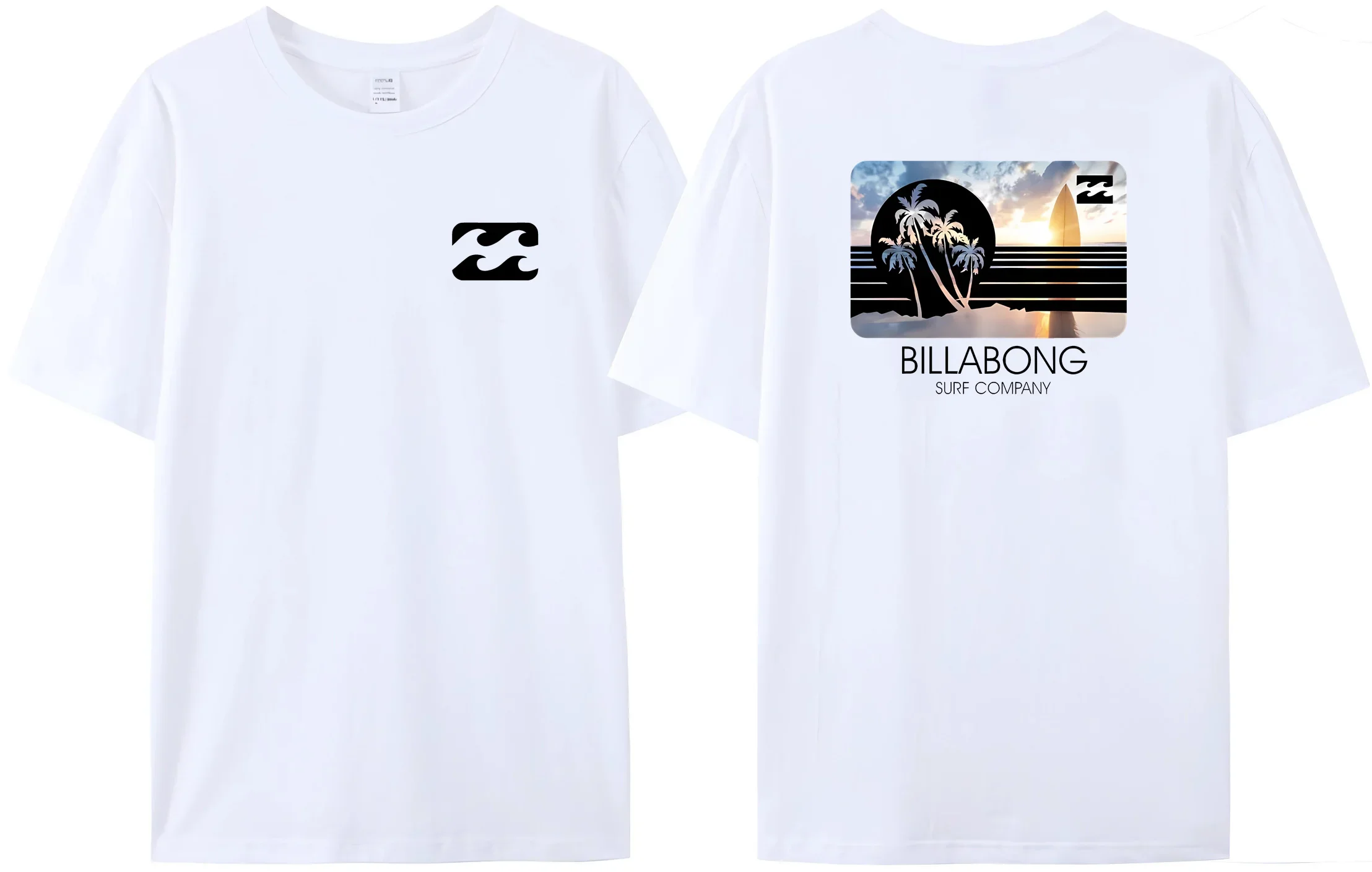 aliexpress.com - wave new men’s summer Billa-bong T-shirt 100% cotton double sided printing high quality casual top tees