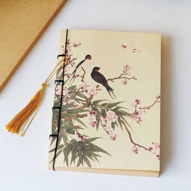 Chinês Diário Pessoal Notebook Borlas Antigas em Branco Kraft Sketchbook Bloco de Notas Retro Papelaria Estudante - Imagem 6