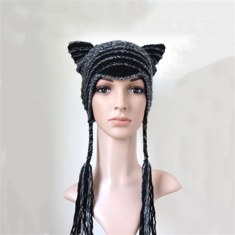 Knit Devil Hat Earflap Earflap Hat Y2k Devil Horn CatEar Little Y2K CatEar