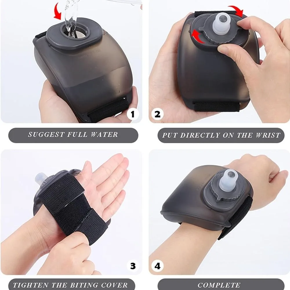 200ML Wrist Water Bottle Silicone Soft Flask Wrist Storage Bag Hydration Pack For Marathon Riding Fitness Climbing sports water bottle,portable water bottle,sports water bag