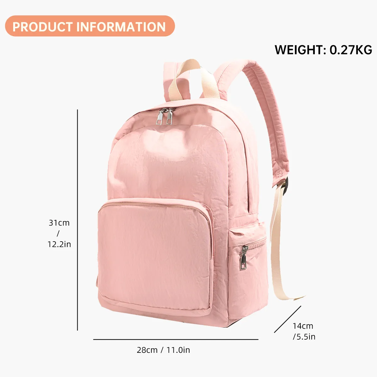 French Fresh Mommy Normcore Travel Backpack New Niche High-End Lightweight Commuter Fashion Burden-Reducing Backpack