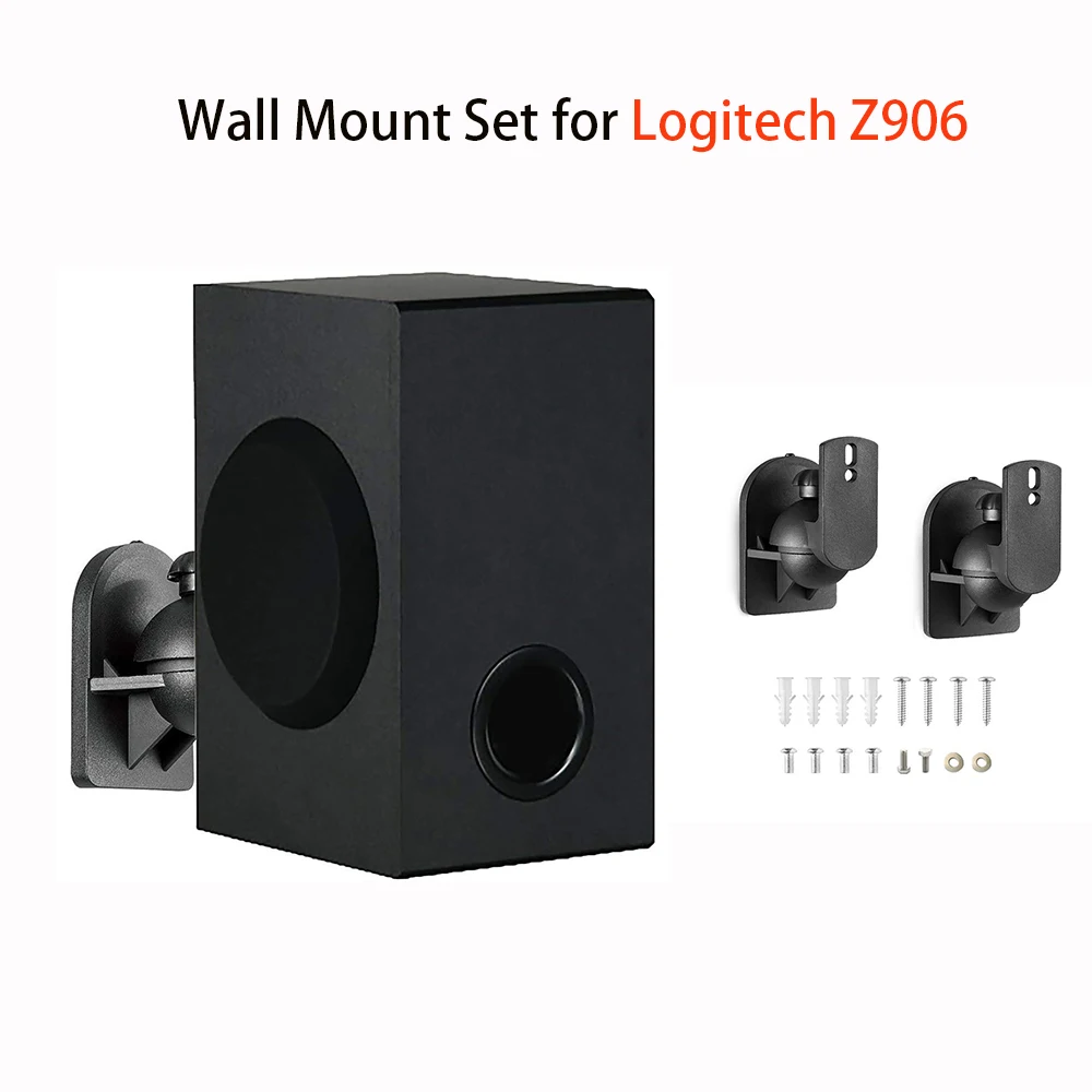 1 Set Supporto Per Altoparlante Supporto Per Staffa A Parete Supporto Per Surround Nero Keyhole Tilt Pack Regolabile Per Logitech Z906 Muslimah