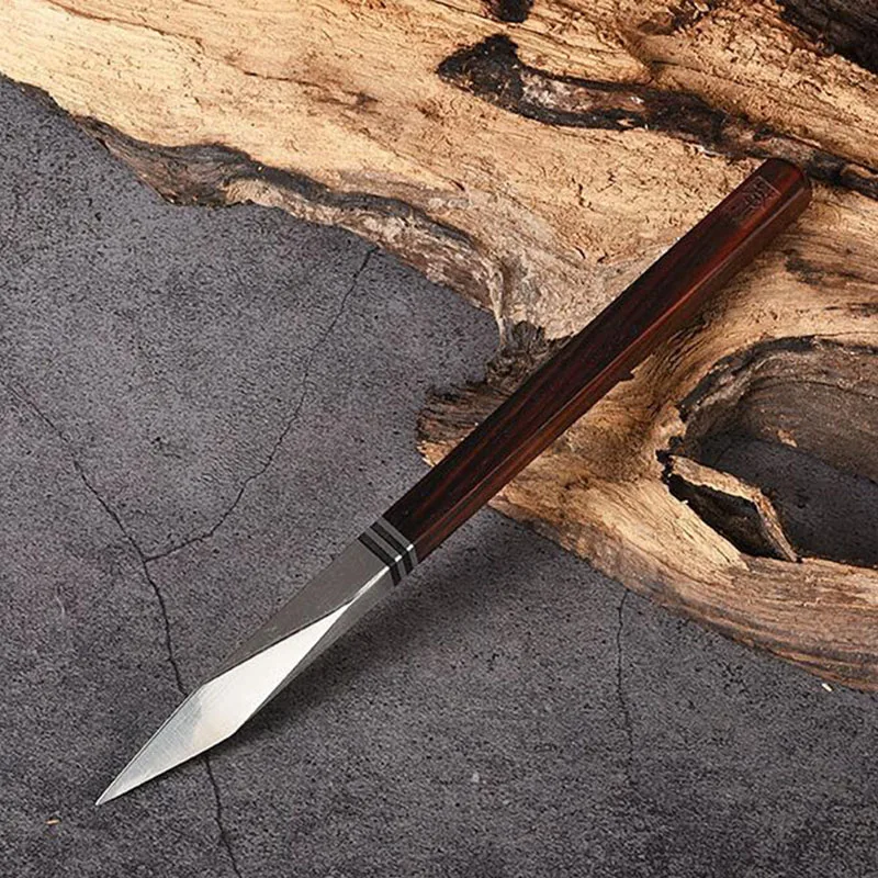 1Pcs Tea Knife Stainless Steel Damascus Pu Erh Tea By Hand Wooden Handle Pry Tea Cone Of Chinese Style Gift — view 6