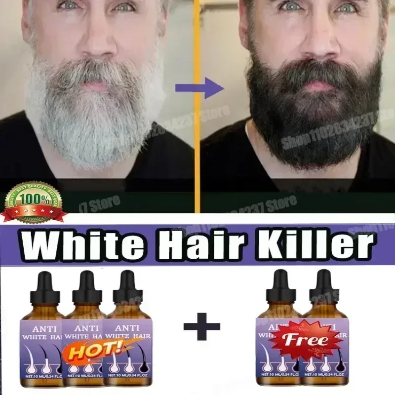Hair Care White To Black Anti-gray Hair Natural Color Repair Nourish Essence for Men Women Hair Loss Product