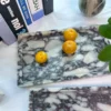 Natural Marble Vanity Tray 10"x6", Genuine Calacatta Viola Marble Stone Tray for Bathroom/Kitchen/Dresser 2