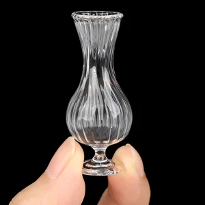 Miniatures Transparent Glass Vase Model 1:12 Dollhouse Doll House Flowerpot Vase Doll House Flower Pot Vase Decoration Toy