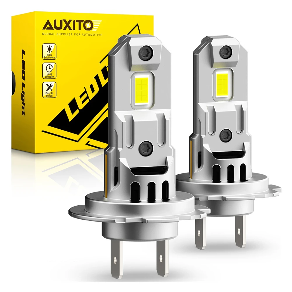 AUXITO 2Pcs Turbo H7 LED Lights 18000Lm Mini Head Lamp 7035 SMD Wireless  Car LED Headlight Bulbs with Fan 6500K White 12V - AliExpress