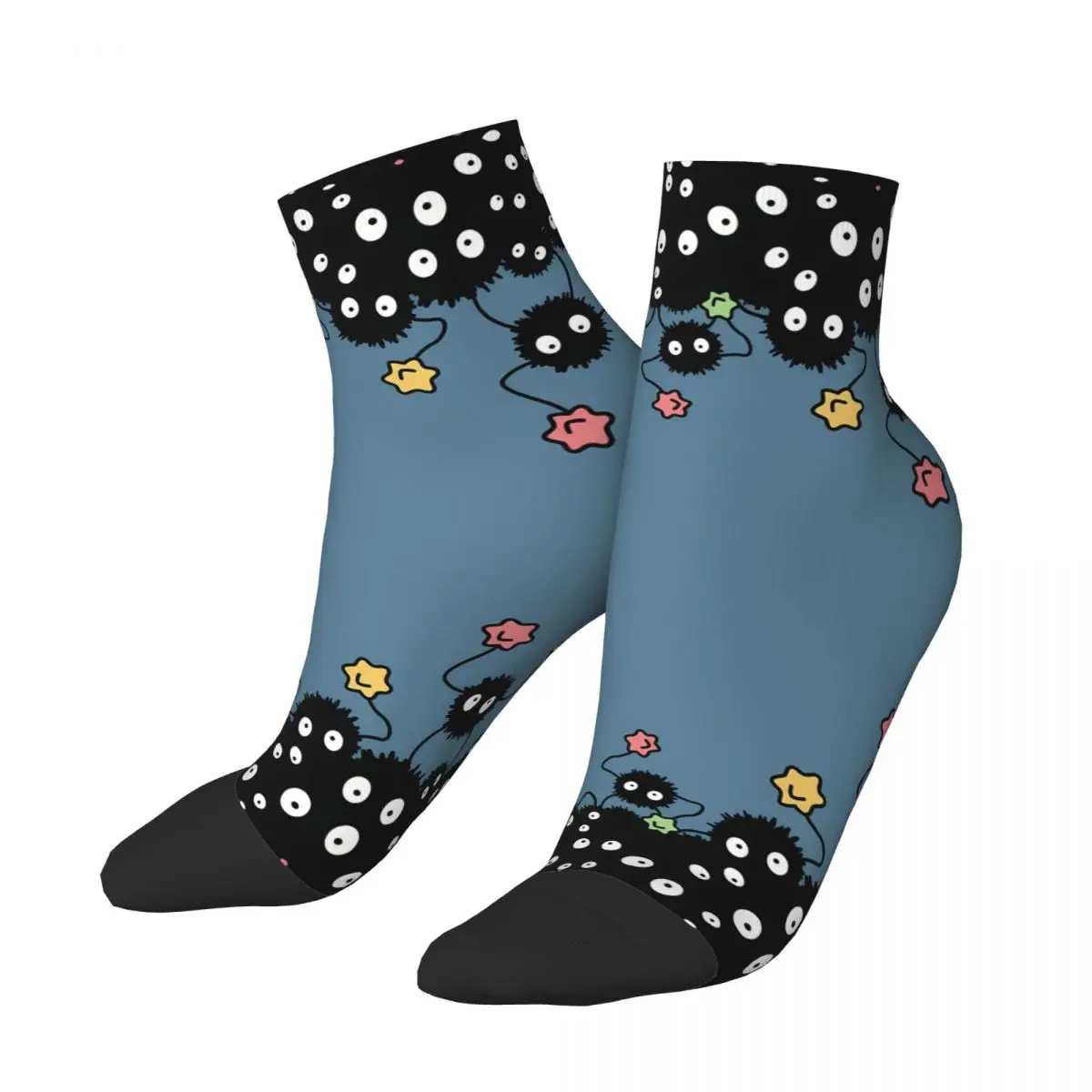 

Studio Ghibli Black Dot Men Women Socks Windproof Novelty Spring Summer Autumn Winter Stockings Gift