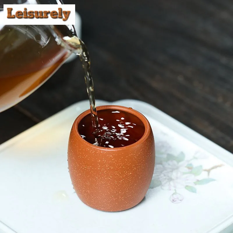 2 Pcs/set Authentic Yixing Purple Clay Teacup Handmade Smelling Tea Bowl Pu'er Master Cup Chinese Zisha Tea Set Accessories 80ml