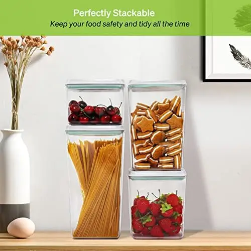 Pop Top Airtight Food Storage Containers Set BPA-Free Crystal Clear  Canisters for Kitchen Pantry Organization and Storage, White - AliExpress