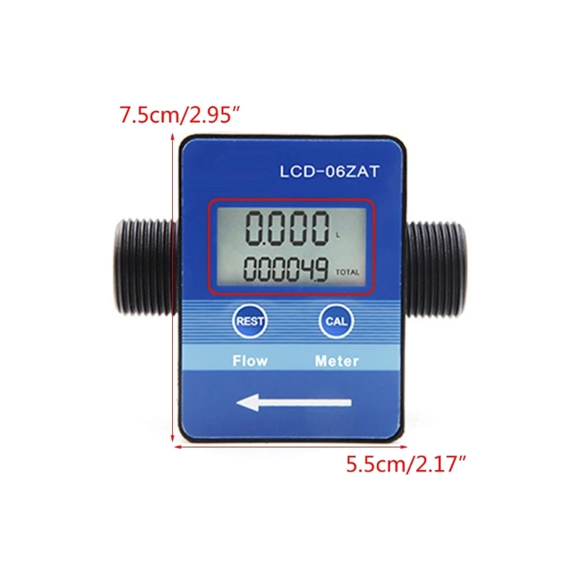 Turbines Flow Meter Electronic Digital Flow-Meter Plastic Liquid Water Diesels Gasolines 20-3600L/Hour 3/4 Thread