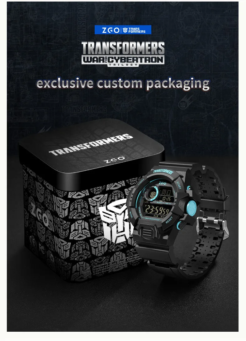 ZGO X Transformers Children's Watches Middle And Primary School Students Boys Waterproof Sports Digital Electronic Watches 7531
