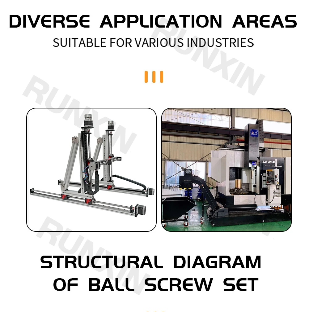 Description Picture 5 of itemRXTNC Ball Screw Kit SFU1610+HGR20 linear guide Kit with 4pcs HGH20CA HGW20CC Slider Blocks L1050-1400mm+HM12-57 For CNC Part