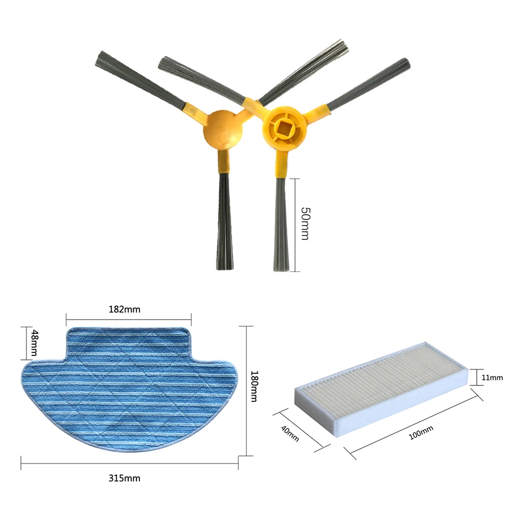 

Vacuums Cleaner Accessories Side Brush Mop Cloths Filter Set For Haier T550W For IKOHS Netbot S12 Spin Edge Vacuums Durable