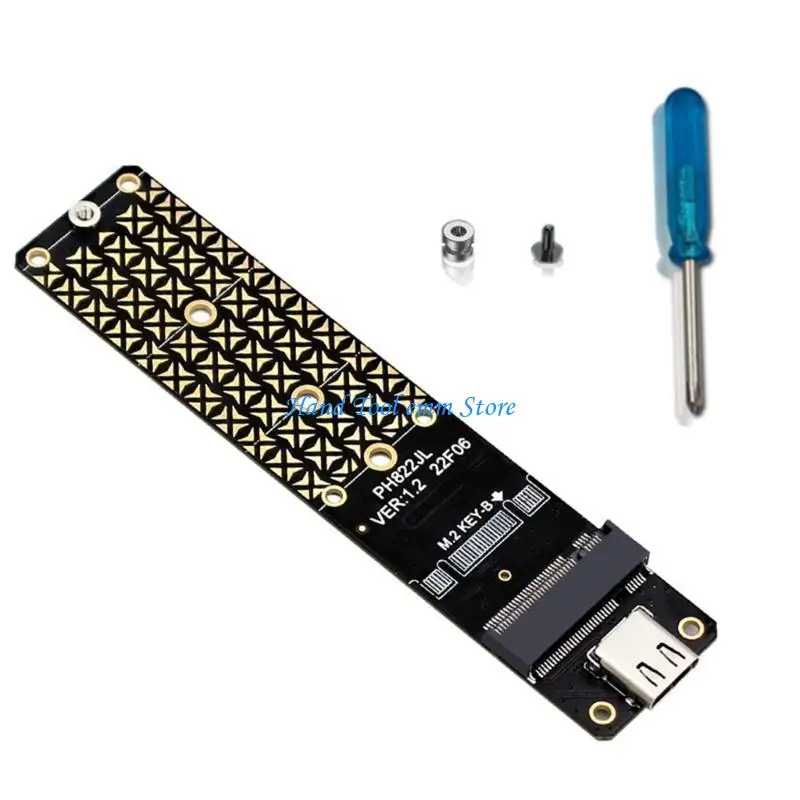 H37F M.2 B 키 SSD-USB 3.2 어댑터 카드 JMS580 라이저 카드 TYPE C 10Gbps 확장 카드(2230/2242/2260/2280용)