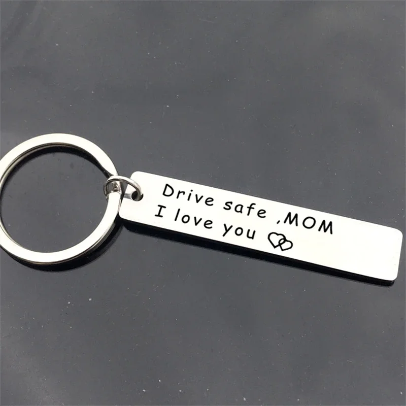 DriveSafeHandsomeILoveYouCouplesKeychainEngravedCarKeyChains