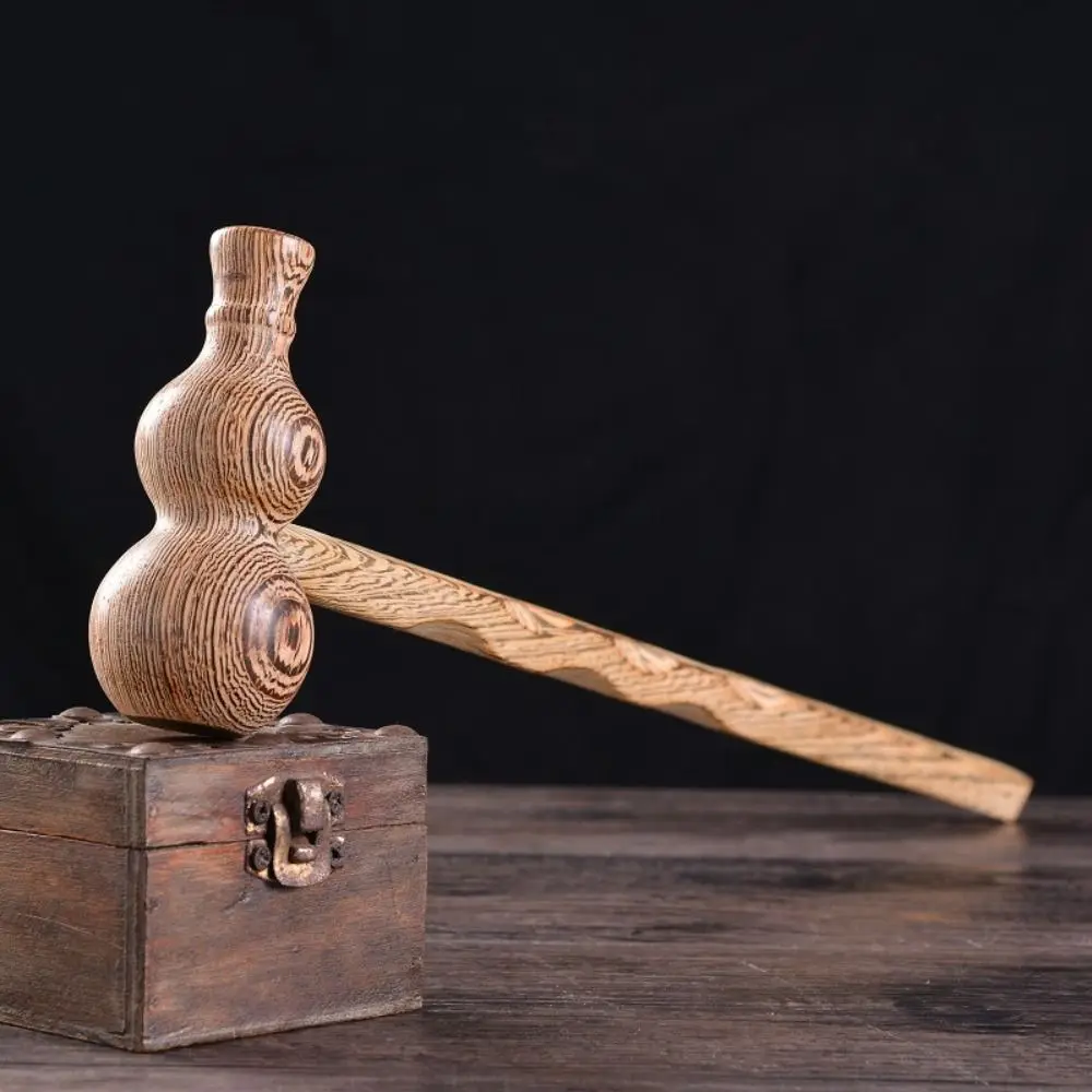 

Gourd Shape Wooden Massager Stick Relax Meridian Clap Board Back Massage Hammer Knock Back Neck Waist