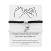 Bracelet porte-bonheur en corde tressée rouge, 2 pièces, pour femmes et hommes, cœur romantique, magnétique, assorti, bijoux pour amoureux de la saint-valentin