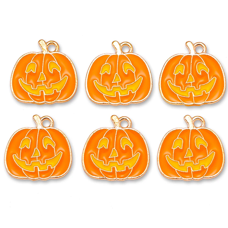 10 Stück mehrfarbige Teufel Kürbis Mumie Halloween Emaille Legierung Anhänger für Party Schmuck Armband Ohrringe DIY handgemachte Lieferungen – Detail 11