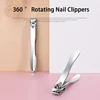 Anti Splash Large Stainless Steel With Rotatable 360 ° Nail Clippers Manicure Tools Foot Repair Tools Personal Care Tools 1