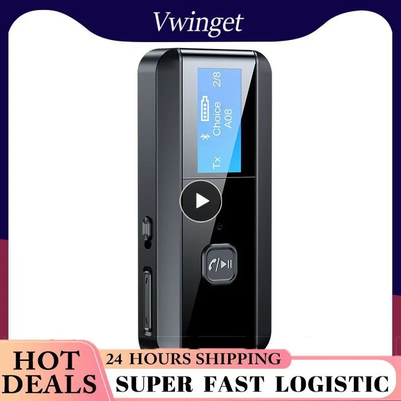 

Low Latency Wireless Audio Receiver Transmitter High Quality bluetooth-compatible 5.0 Adapter Digital Display Large Lcd Screen