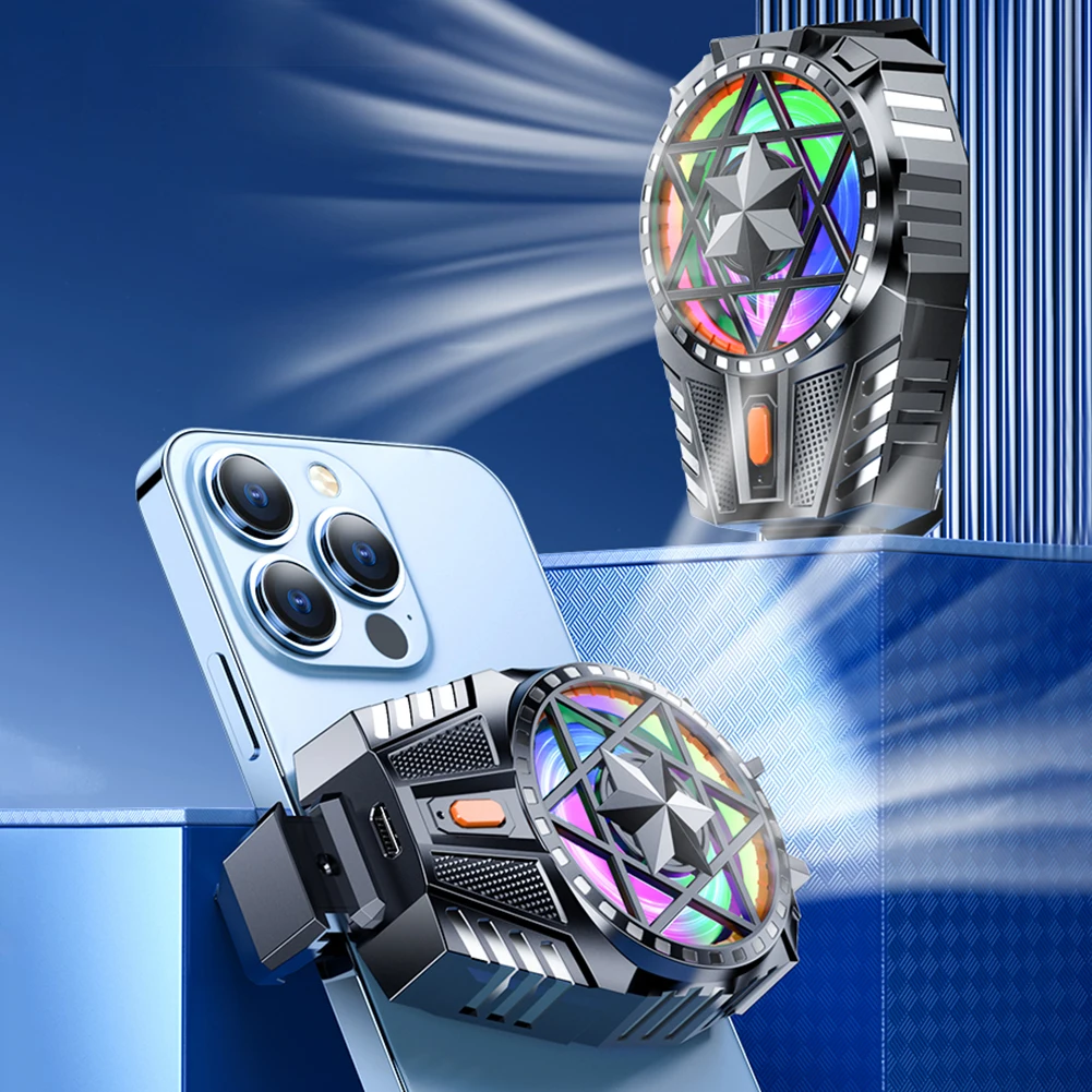 Rechargeable Snap-On Cooling Fan with Adjustable 3-Speed Back-Clip for Mobile Gaming and Outdoor Vlogging