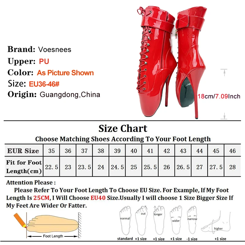 18CM Thin Heel Ballet Boots Red Pointy Toe Short Boots Extreme high heel Women Fetish Sexy Ankle Wrap Strap Nightclub Club Shoes