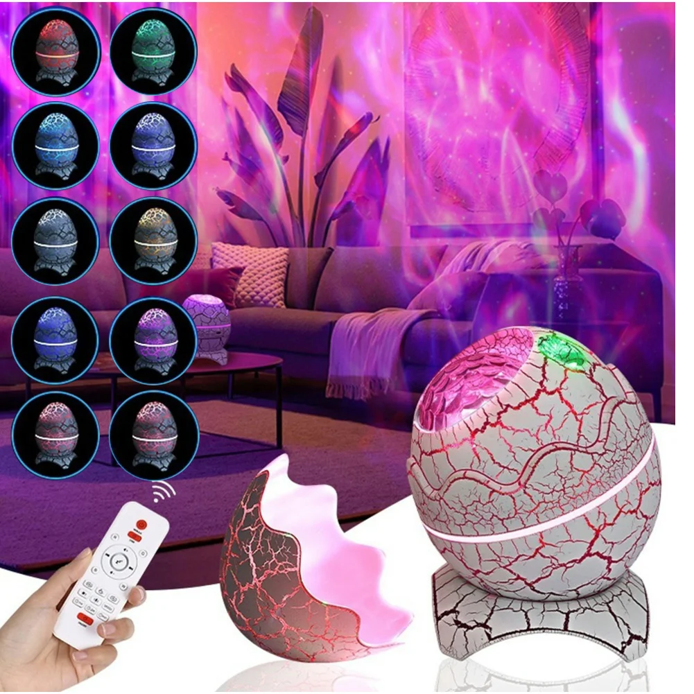 

Dinosaur Eggs Shell Light Bluetooth-Compatible Starry Night Light Projector Dinosaur Egg Shell Galaxy Projector for Kids Gifts