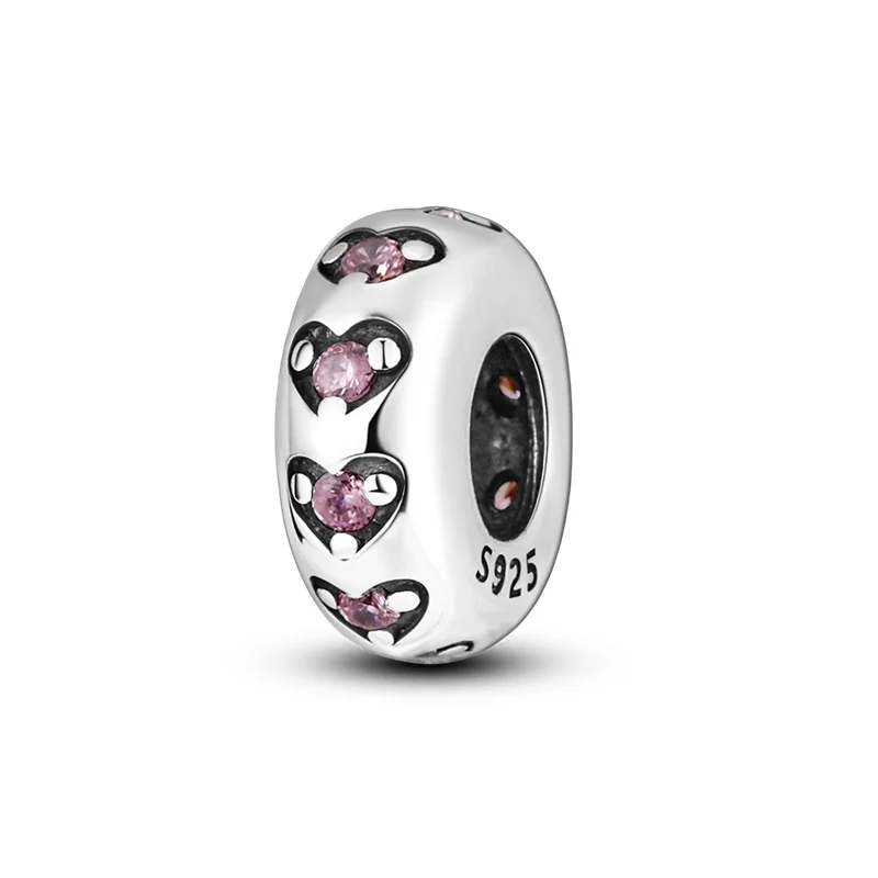 Charm-Abstandsperlen aus 925er-Sterlingsilber, rund, farbig, Zirkon, geeignet für Pan-Original-Armband, exquisiter DIY-Party-Schmuck – Detail 4