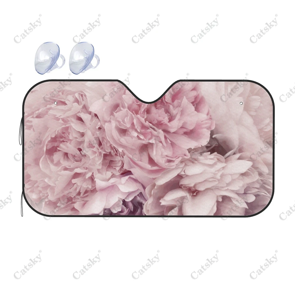 

Watercolor Pink Peony Custom Car Accessories Windshield Sunshade Foldable Sunvisor Protect UV Sunshade Visor Shield for SUV Cool