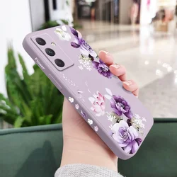 Elegant Peony Blossom Phone Case Cover for Samsung A35 5G (Light Purple)