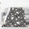Bull Terrier Soft Durable Blankets Pet Gray Camping Bedding Throws Winter Funny Design Flannel Bedspread Sofa Bed Cover 2