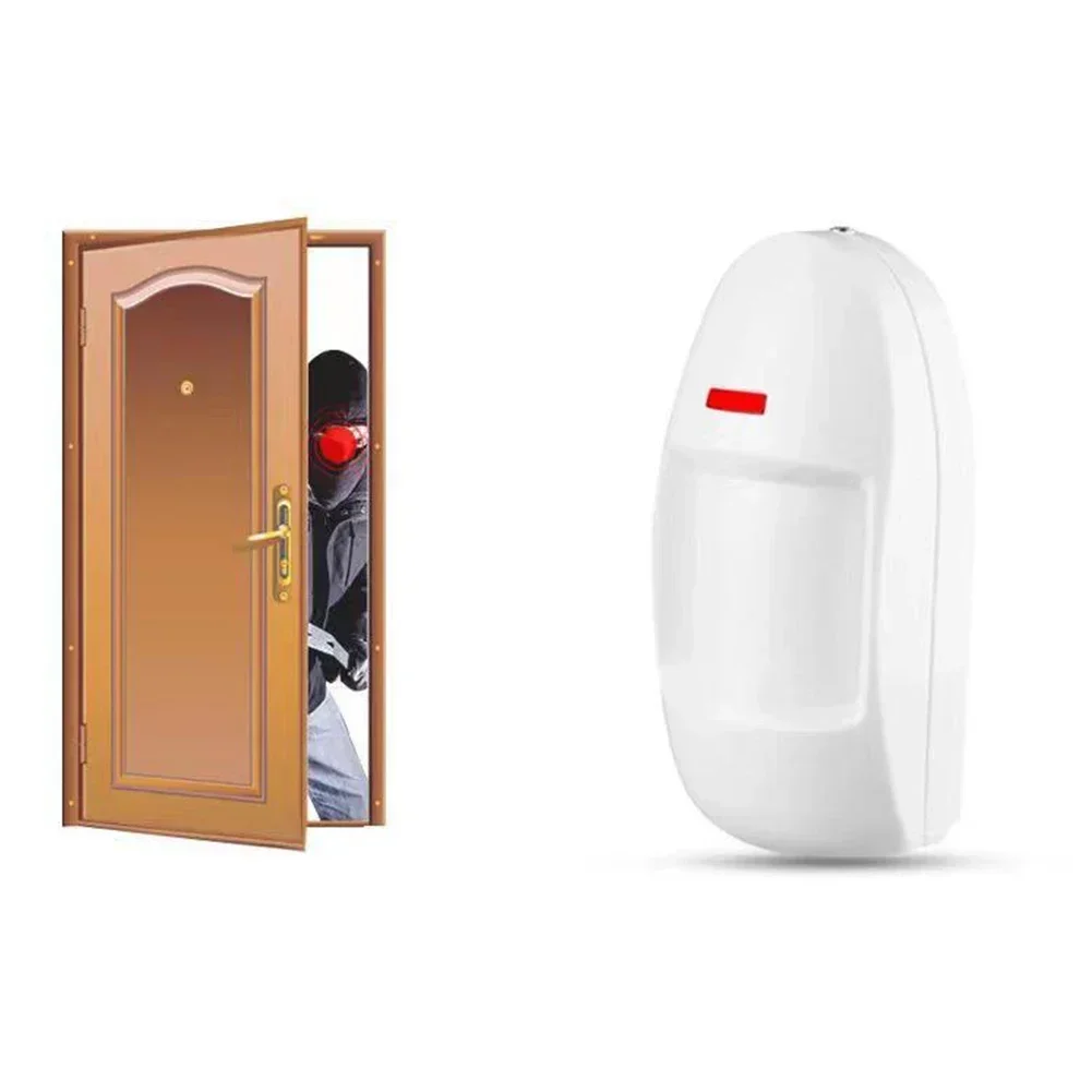 Infrared Alarm Sensor Motion Sensor Outdoor Wired Alarm Detector Home Security Wide Coverage Dual PIR Including Resident
