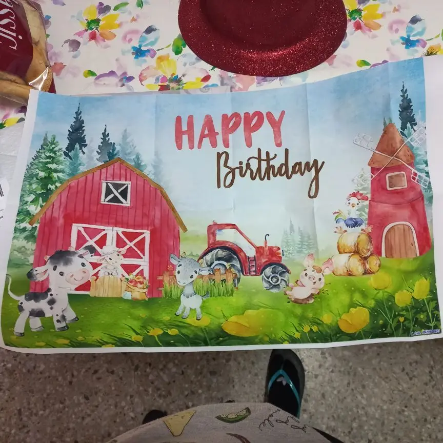 Photo Backdrop Cartoon Farm Animals Party Backdrop Newborn Baby Birthday Background For Photography Decorations Photobooth Banner Photo Studio