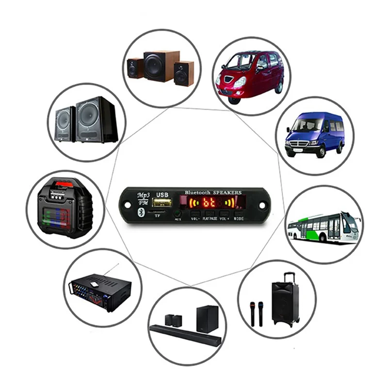 Modulo Mp3 Usb Bluetooth 12V Mp3 Scheda Di Decodifica Wma Modulo Audio Fm Aux Usb Tf Radio Per Altoparlante Musicale Remoto Per Auto