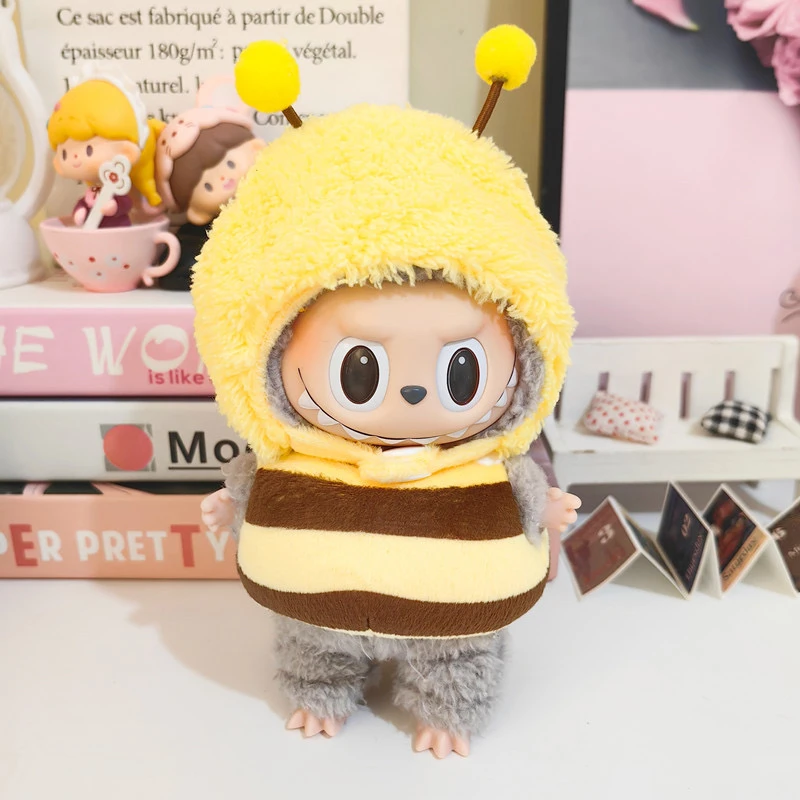 Discoun 17cm Cute Mini Plush Doll Clothes Outfit Accessories For Korea Kpop Exo Labubu Ii Idol Doll Sitting Party Cloth Diy Gift