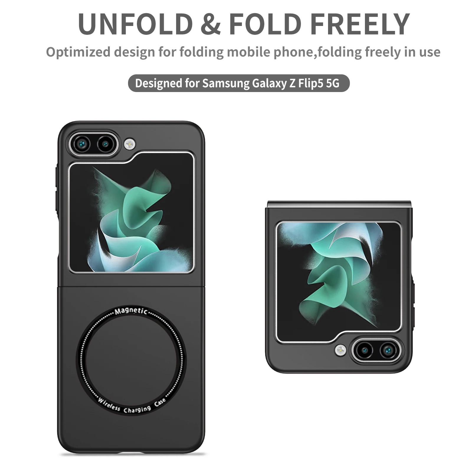 Schutzhülle für kabelloses Laden für Galaxy Z Flip 5, Flip 6, stoßfest, Bildschirmschutz, Flip 4, 3, kratzfest, schlank, leicht – Detail 3