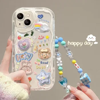 Korean 3D Bear Phone Chain Lanyard Case for iPhone 1