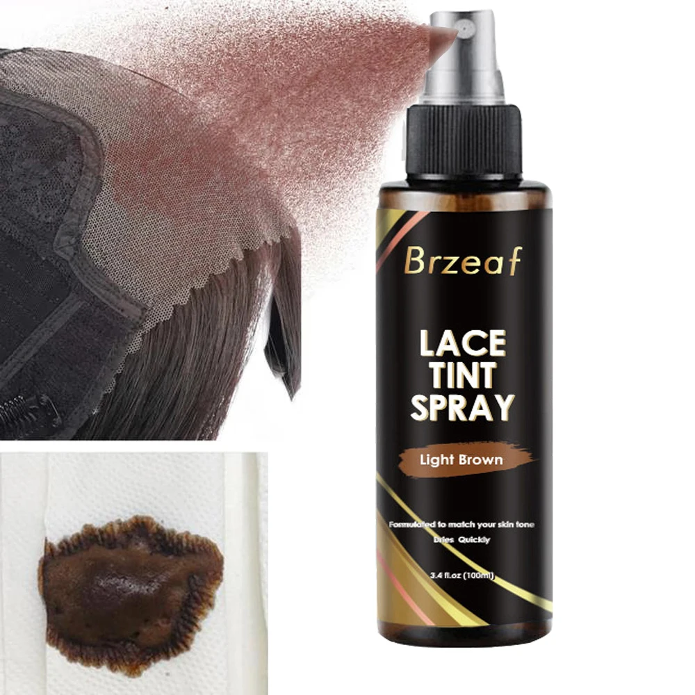 100ml Lace Tint Spray For Lace Wigs Dark Brown Middle Brown Light Brown Lace Tint Spray For Closures Wigs Hair Accessories