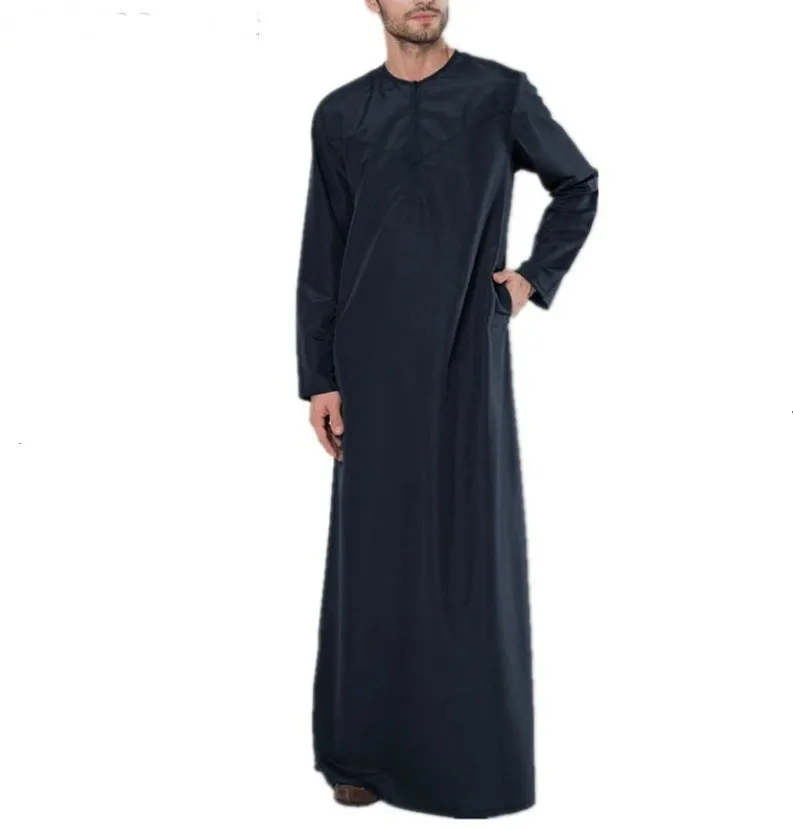 Men Muslim Fashion Abaya Jubba Thobes Arabic Pakistan Dubai Kaftan Islamic Clothing Saudi Arabia Casual Long Blouse Dress Robes
