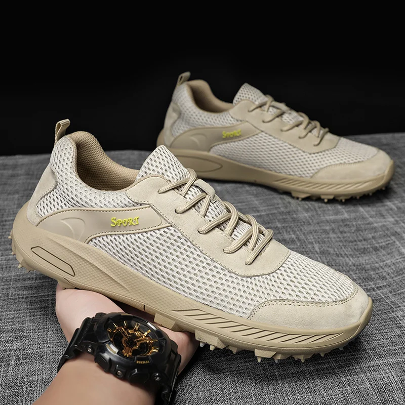 Men's Golf Shoes Men's Outdoor Golf Sneakers Comfortable Casual Walking Shoes Mesh Breathable Exercise Golf Sneakers Sizing38-46