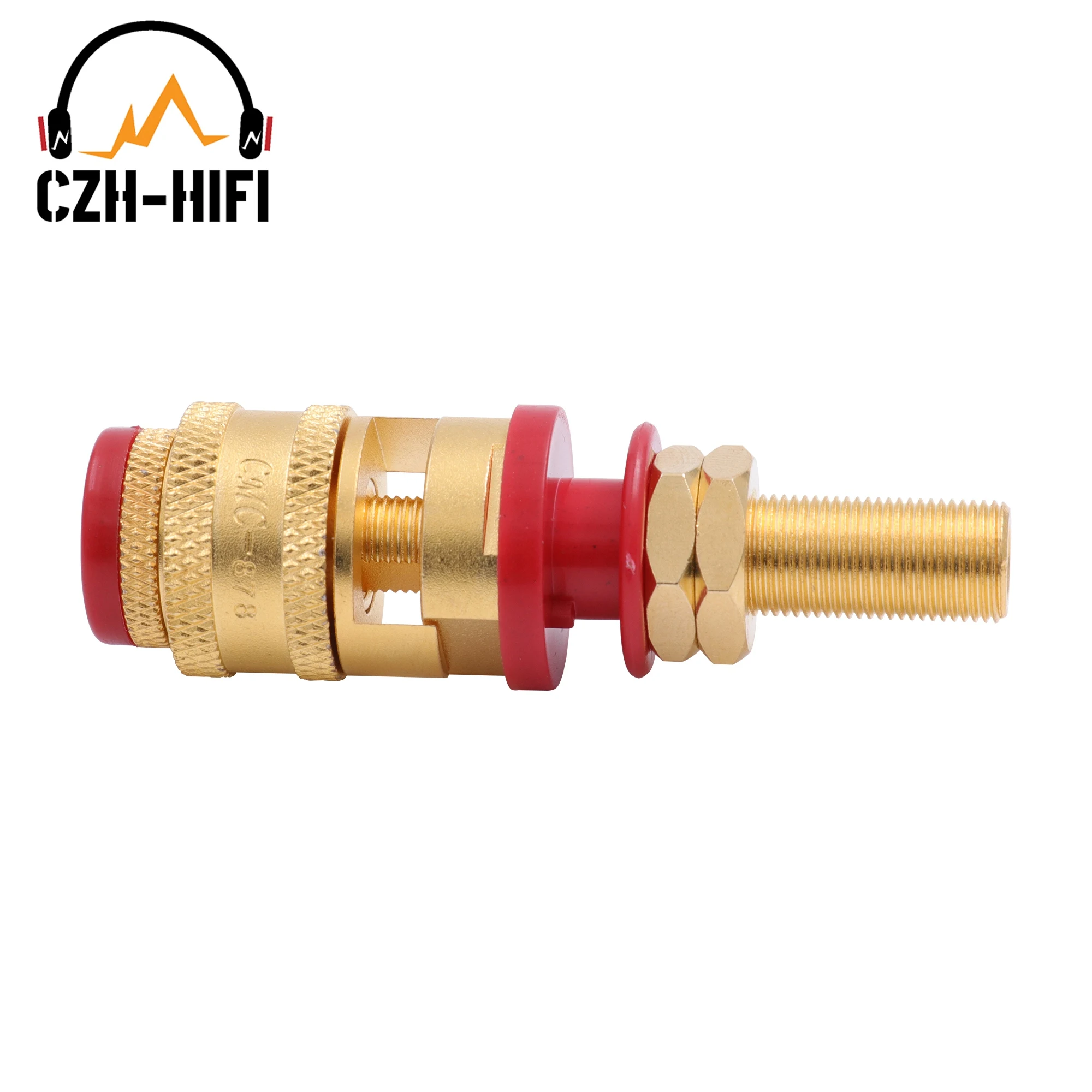 CMC 878M High End Lautsprecher Terminal Binding Post Gold Überzogene Messing Banana Weibliche Jack Buchse Solder Kostenloser Schraube Lock audio HiFi – Detail 3