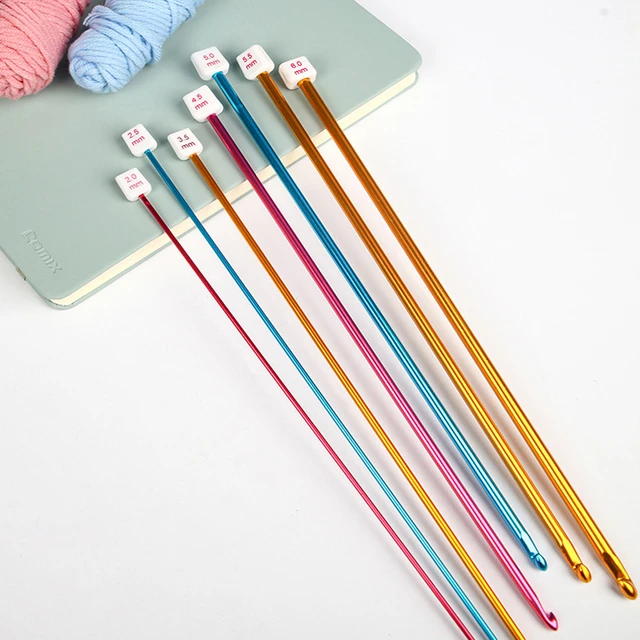 1PC DIY Tools Sweater Needle Multicolor Tunisian Afghan Crochet Hooks Long  Aluminum Weaving Tool 2.5mm