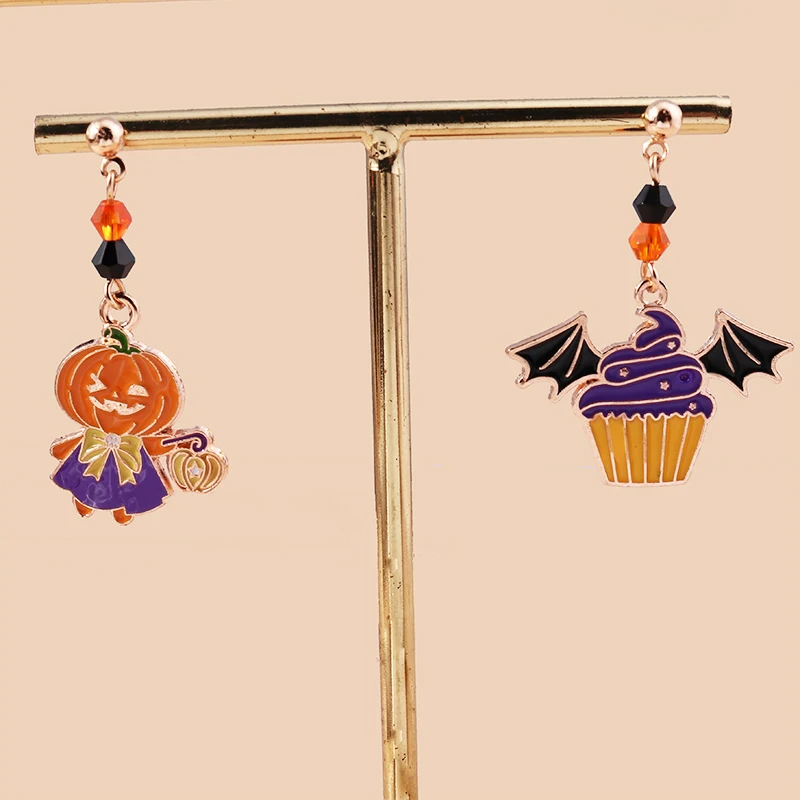 Modische Halloween-Ohrhänger für Frauen, Niedliche Geister-, Spinnen- und Kürbis-Ohrringe, Mädchen-Festival-Schmuckgeschenke – Detail 16