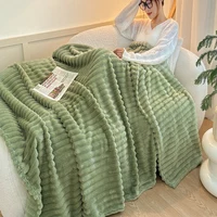 Winter Warm Blankets Fluffy Blanket for Bedroom Comfortable Blankets Soft Bed Covers Solid Color Autumn Bedspread Bed Suppiles 3