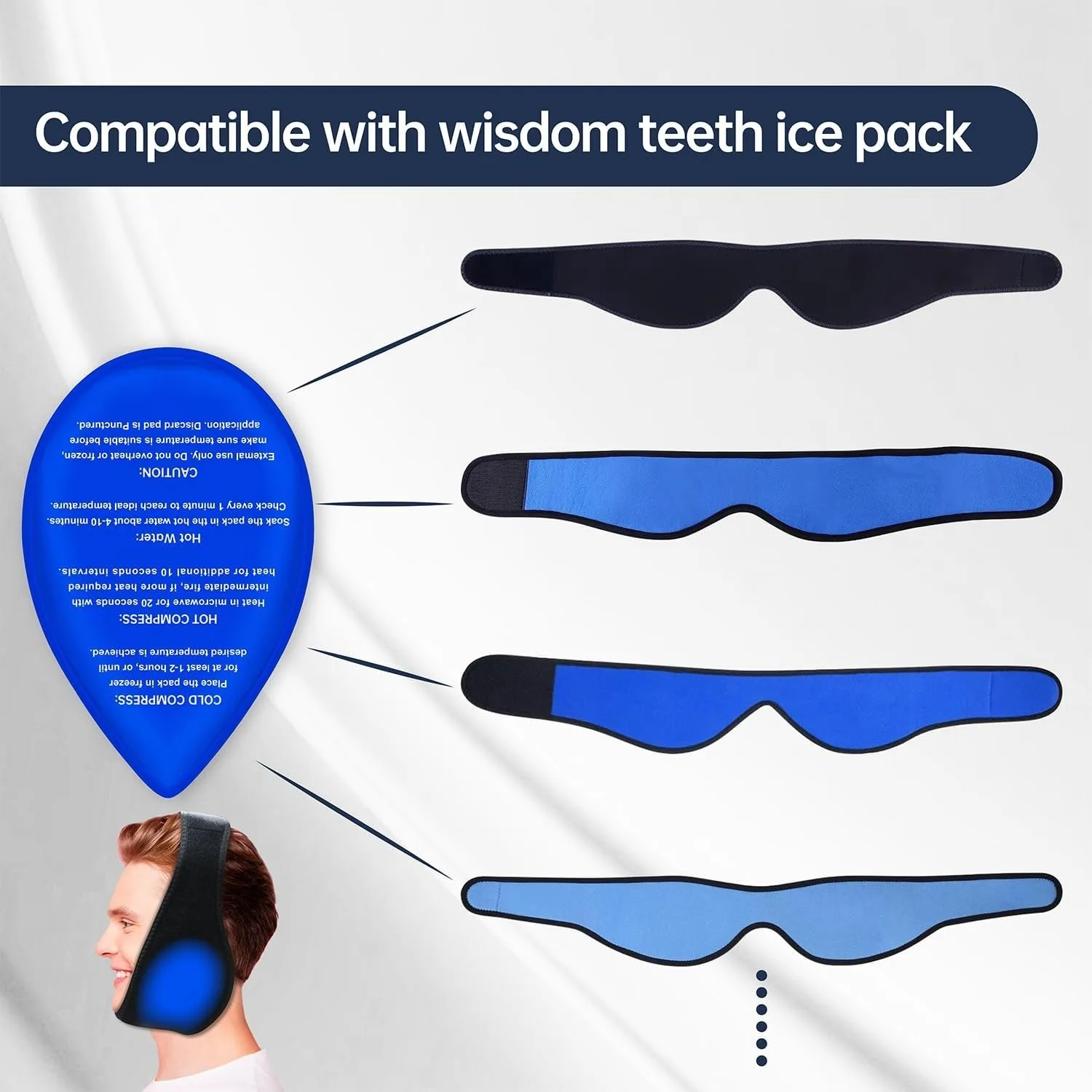 Wisdom Teeth Ice Pack Face Wrap for Wisdom Teeth Removal Toothache Pain Relief TMJ Jaw Ice for Face Oral Surgery Dental Implant