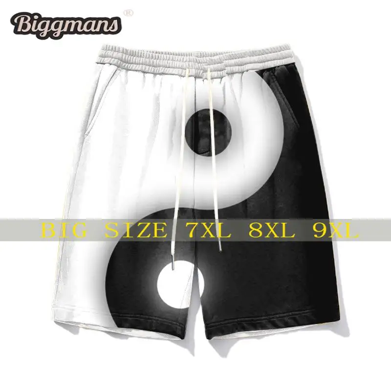 Biggmans L-9Xl Fashion Sports Shorts Plus Size for Summer Oversize Block Man Big Skull Colorblock Black Degory 7XL 8XL 9XL